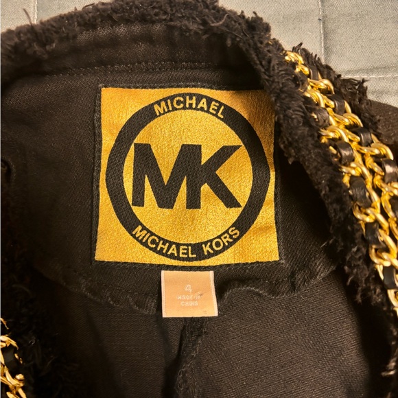 Michael Kors Black Denim Jacket with gold chain Size 4. - Picture 5 of 5